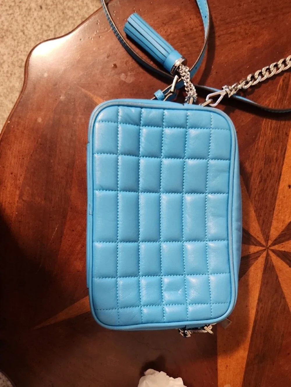 Michael Kors Quilted Crossbody Bag in Turquoise Blue